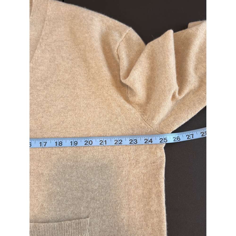 J.Crew Cashmere Patch Pocket cardigan Sweater Women's Tan Preppy Academia XL - Picture 13 of 15